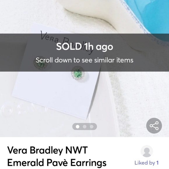 Vera Bradley Jewelry - 🟣 Vera Bradley | Pavè Circle Green Glass Earrings
